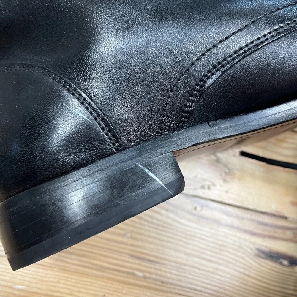 Cole Haan Mens Black Leather Lace Up Boots C11829 Size 9.5 Dress Boot preppy